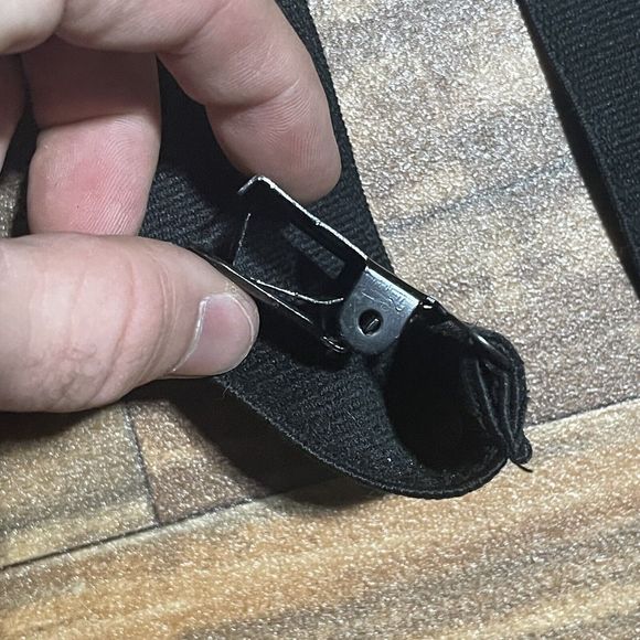 Vintage Harley Davidson Motorcycle Black Orange Logo / Elastic Suspenders - Picture 5 of 10